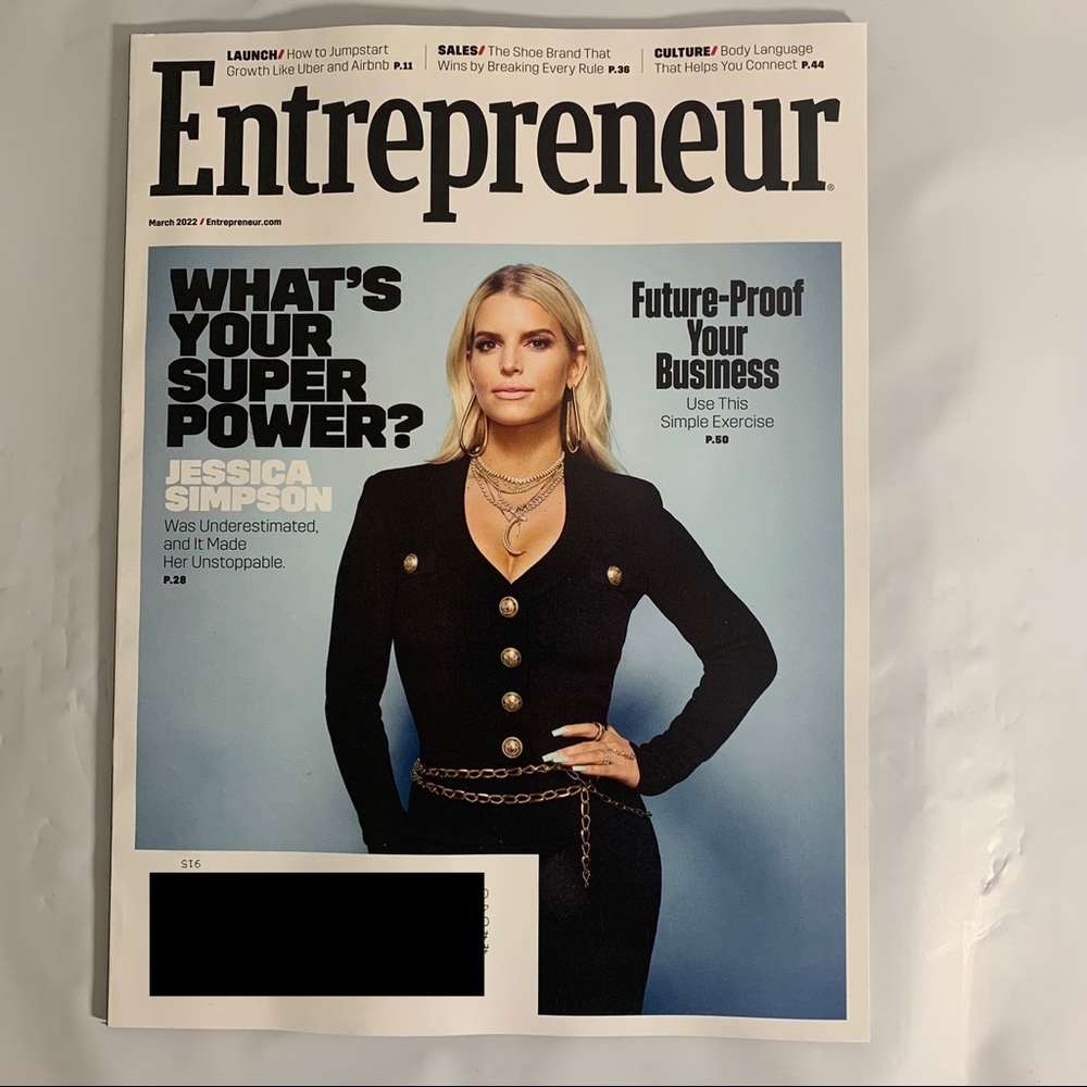 Entrepreneur Magazine March 2022 Jessica Simpson What's Your Super Power